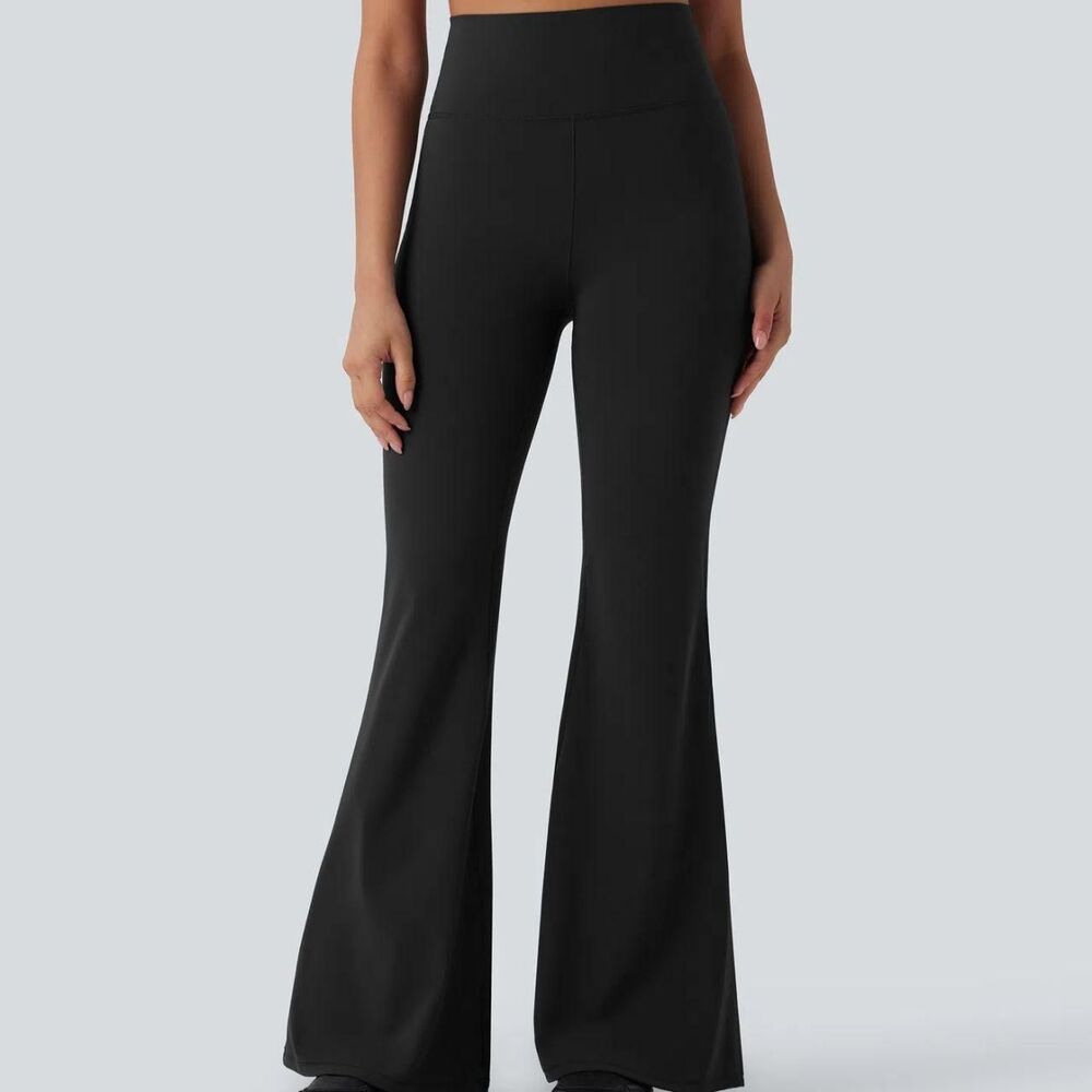 Halara Women's UltraSculpt Tummy Control Black Flare Leggings S Tall